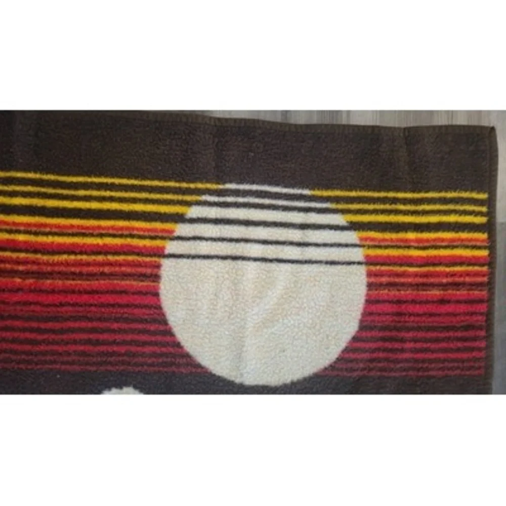Mid-Century Western Lintex International Acrylic Throw Blanket 71.5x56.5